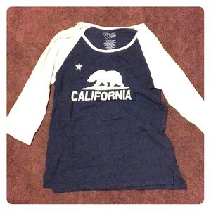 California printed baseball tee